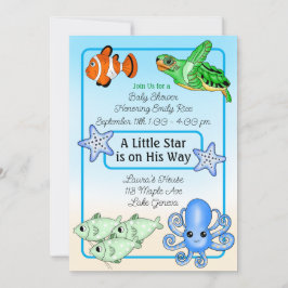 Invitación Bajo el mar | Baby Shower de criaturas del mar de 
