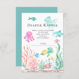 Invitación Bajo el mar Baby Shower Diaper Raffle Ticket