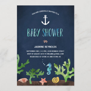 Invitación Bajo el mar  Baby Shower Náutico