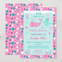 Bajo el mar, Baby Shower Náutico Púrpura Rosa