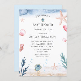 Invitación Bajo el mar Baby Shower neutral de género