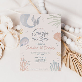 Invitación Bajo el Mar Bajo el Mar Océano Cumpleaños Primero