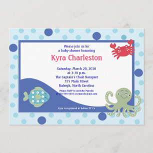 Invitación Bajo el mar Calypso Océano Baby Shower 5x7