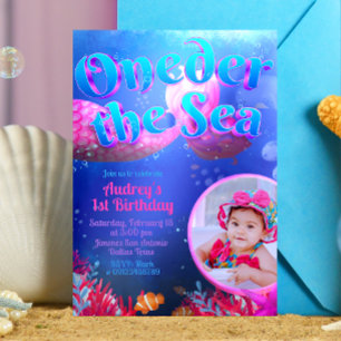 Invitación Bajo el mar con foto