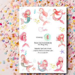 Invitación Bajo el mar cumpleaños de las Sirenas