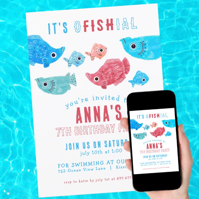 Invitación Bajo el mar Cumpleaños de Verano (Subido por el creador)