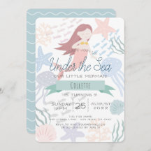 Bajo el Mar de la Sirena Cumpleaños Verde