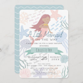 Invitación Bajo el mar de la sirena Invita Green Baby Shower