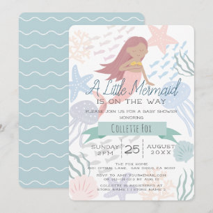 Invitación Bajo el mar de la sirena Invita Green Baby Shower
