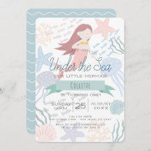 Bajo el Mar de la Sirena Verde Primer Cumpleaños