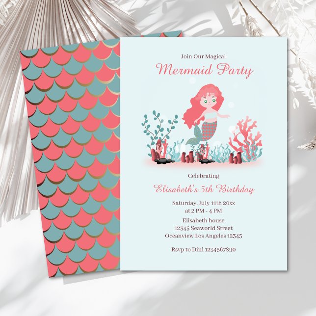 Invitación Bajo el Mar de los Príncipes de la Sirena Cumpleañ (Subido por el creador)