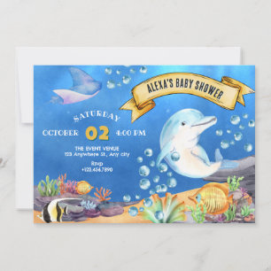 Invitación Bajo el mar, ducha de bebé