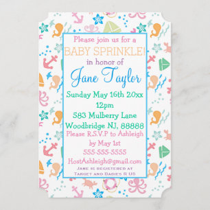 Invitación Bajo el mar, el bebé se espolvorea