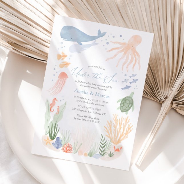 Invitación Bajo el mar, el Fiesta de Revelación de Género (Subido por el creador)