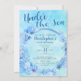 Invitación Bajo el mar, el primer Fiesta de cumpleaños de Cut