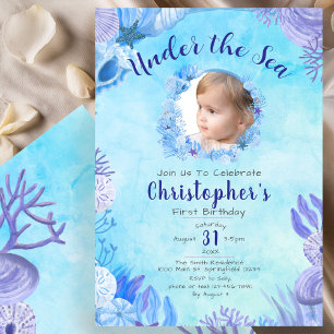 Invitación Bajo el mar, foto del primer Fiesta de cumpleaños 