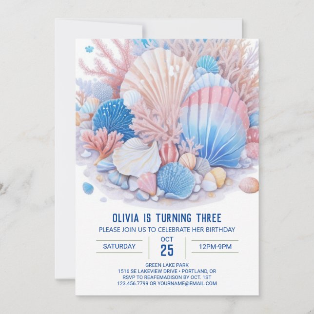 Invitación Bajo el mar Fun Boy Birthday (Anverso)