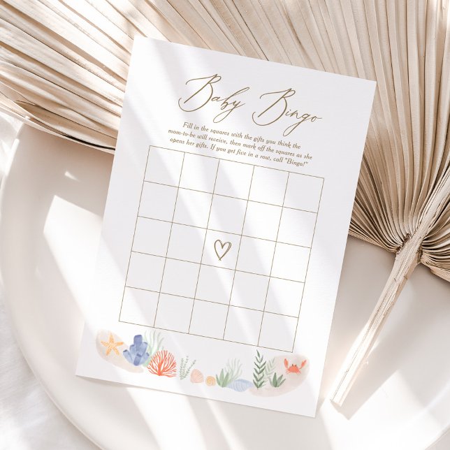 Invitación Bajo el mar Juego de Bingo Baby Shower (Subido por el creador)