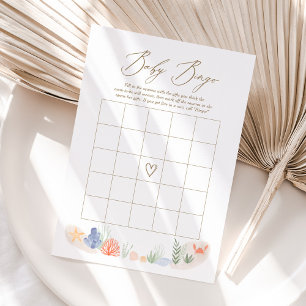 Invitación Bajo el mar Juego de Bingo Baby Shower