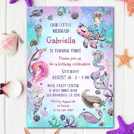 Invitación Bajo el mar, la fascinante fiesta de cumpleaños de