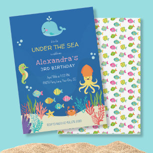 Invitación Bajo el mar los animales cumpleaños