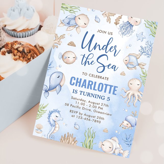 Invitación Bajo el mar los niños Fiesta de cumpleaños (Subido por el creador)