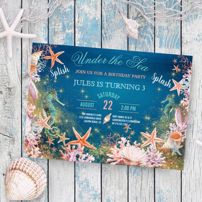 Invitación Bajo el Mar Magical Los Hijos De Hijos De Hija Fie (Subido por el creador)