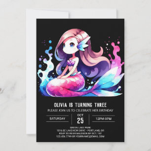 Invitación Bajo el mar Majestuoso cumpleaños de la sirena