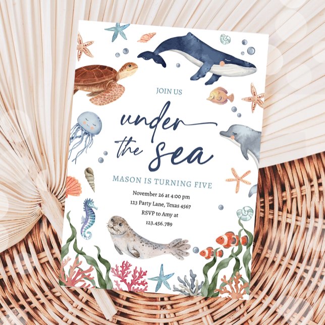 Invitación Bajo el mar Océano Náutico (Subido por el creador)
