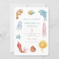 Bajo el mar Océanos animales marinos Cumpleaños de