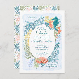 Invitación Bajo el mar Olas oceánicas Chicas de mellizos de m