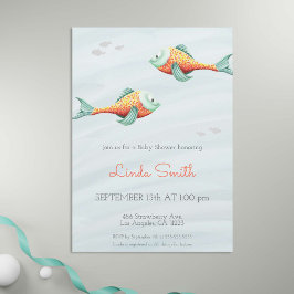 Invitación Bajo el mar, pescado fresco Neutral Twin Baby Show
