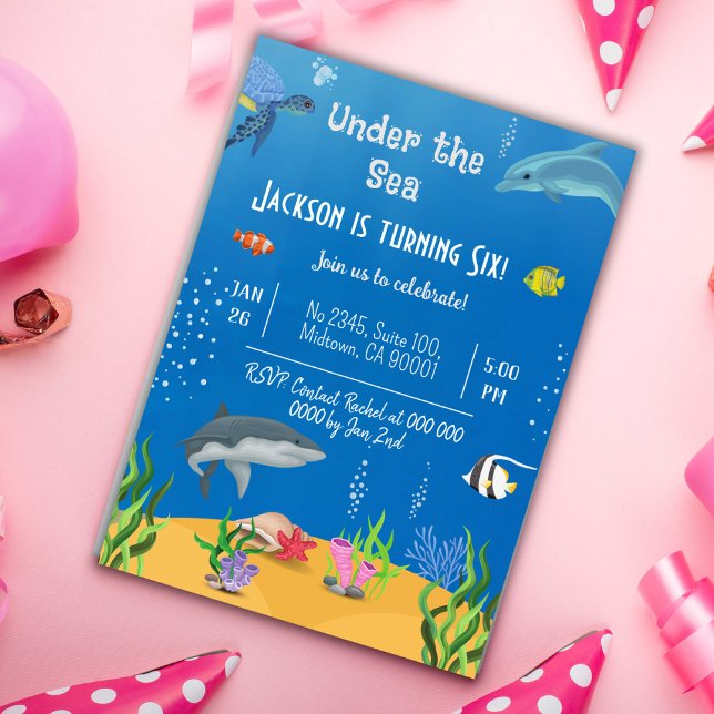 Invitación Bajo el mar, pez tiburón de ballena de 6 años (Subido por el creador)