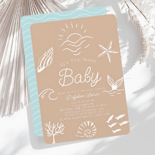 Invitación Bajo el mar, pronto marrones Baby Shower