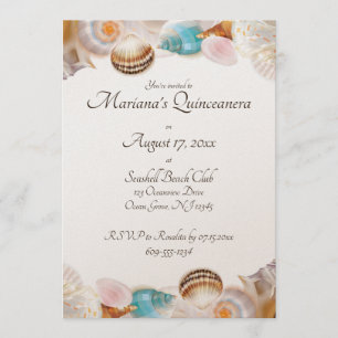 Invitación Bajo el mar Quinceanera Fiesta Frontera de cascada