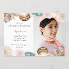 Invitación Bajo el mar Quinceanera Seashells Foto