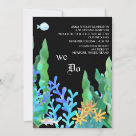 Invitación *~* Bajo el mar RSVP - QR AR7 BODA de coral