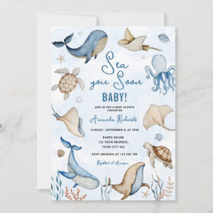 Invitación Bajo el Mar Te Veré Pronto Baby Shower