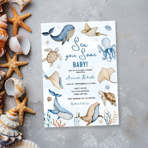 Invitación Bajo el Mar Te Veré Pronto Baby Shower