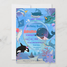Invitación Bajo el mar tiburones ballena medusa