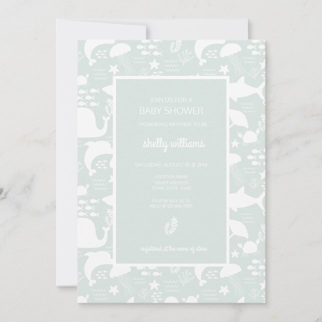 Invitación Bajo El Patrón De Amigos Del Mar (Anverso)