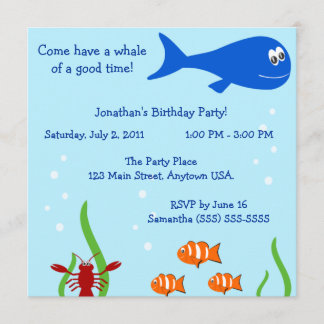 Invitación Bajo fiesta del cumpleaños de los niños del mar