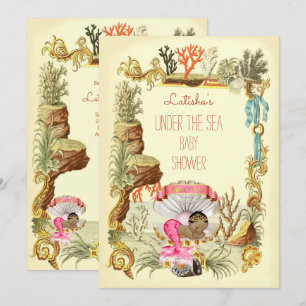 Invitación Bajo la Étnica Marina Princesa Baby Shower