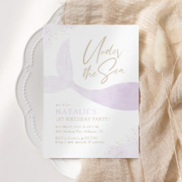 Invitación Bajo la fiesta de cumpleaños del Chica de la siren