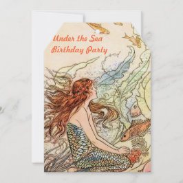 Invitación Bajo la Fiesta del Cumpleaños de la Sirena de Mar