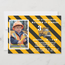 Invitación Bajo la foto de un niño de construcción, Bash de c