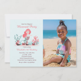 Invitación Bajo la sirena marina Princes foto de cumpleaños