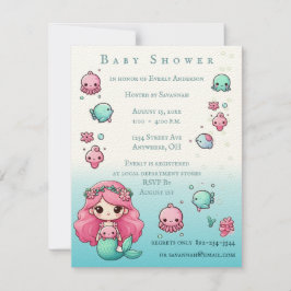Invitación Bajo la sirena marina y las criaturas marinas Baby