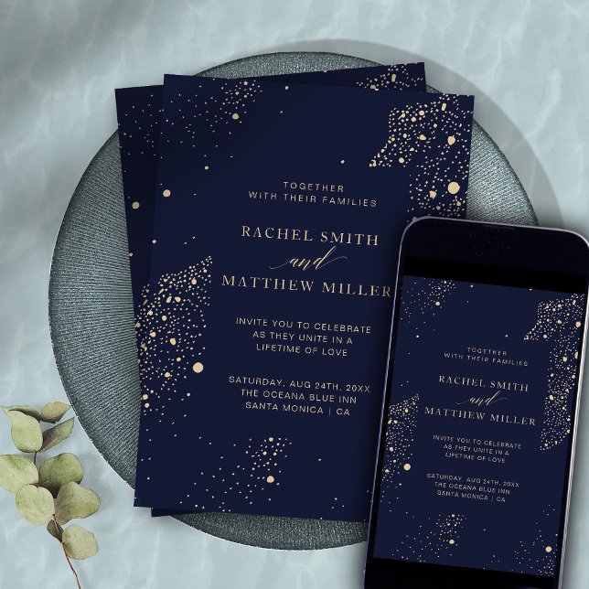 Invitación Bajo la Vía Láctea estrellas brillantes cielo noct (Subido por el creador)