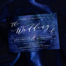 Invitación Bajo Las Estrellas Elegante Boda De Astronomía Esp